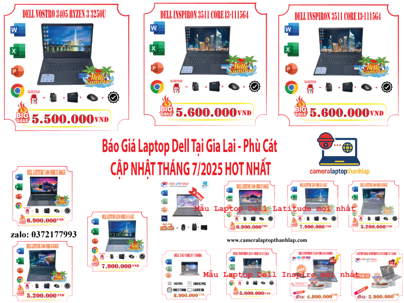Báo Giá Laptop Dell Tại Gia Lai - Phù Cát