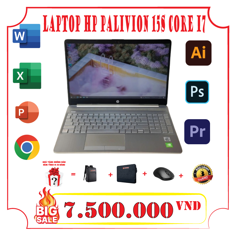 Laptop HP Pavilion 15s i7-10510U – RAM 8GB, SSD 512GB, 2 VGA, Giá Tốt 1 Laptop HP Palivion 15s Core i7 10510U Ram 8GB SSD 512GB 2 VGA