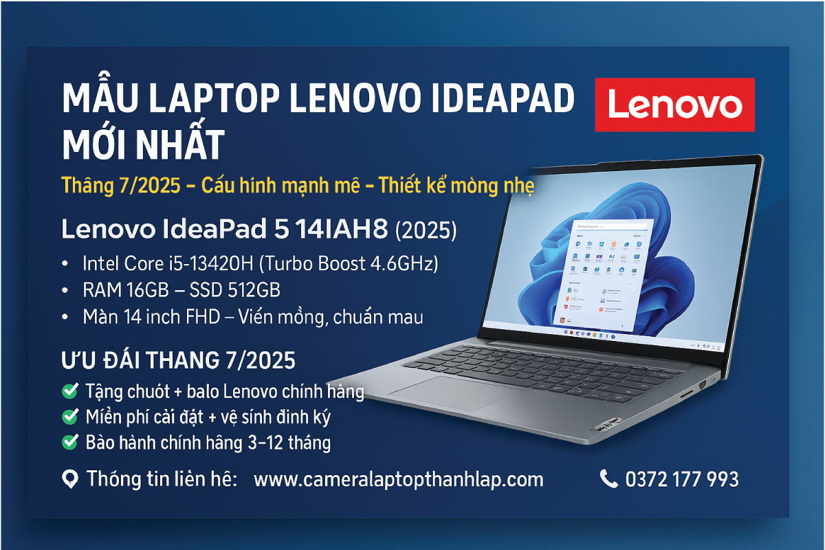 Mẫu Laptop Lenovo IdeaPad mới nhất tháng 7/2025