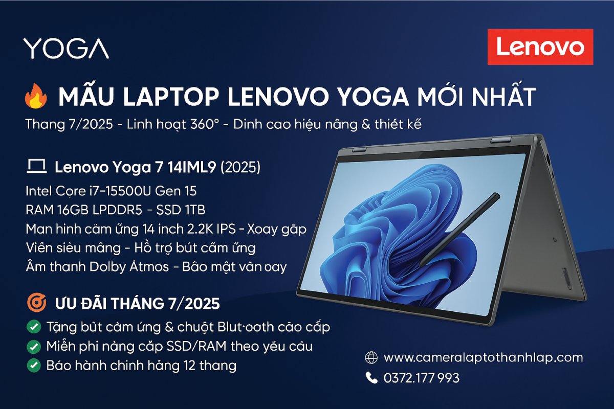 Mẫu Laptop Lenovo Yoga mới nhất tháng 7/2025