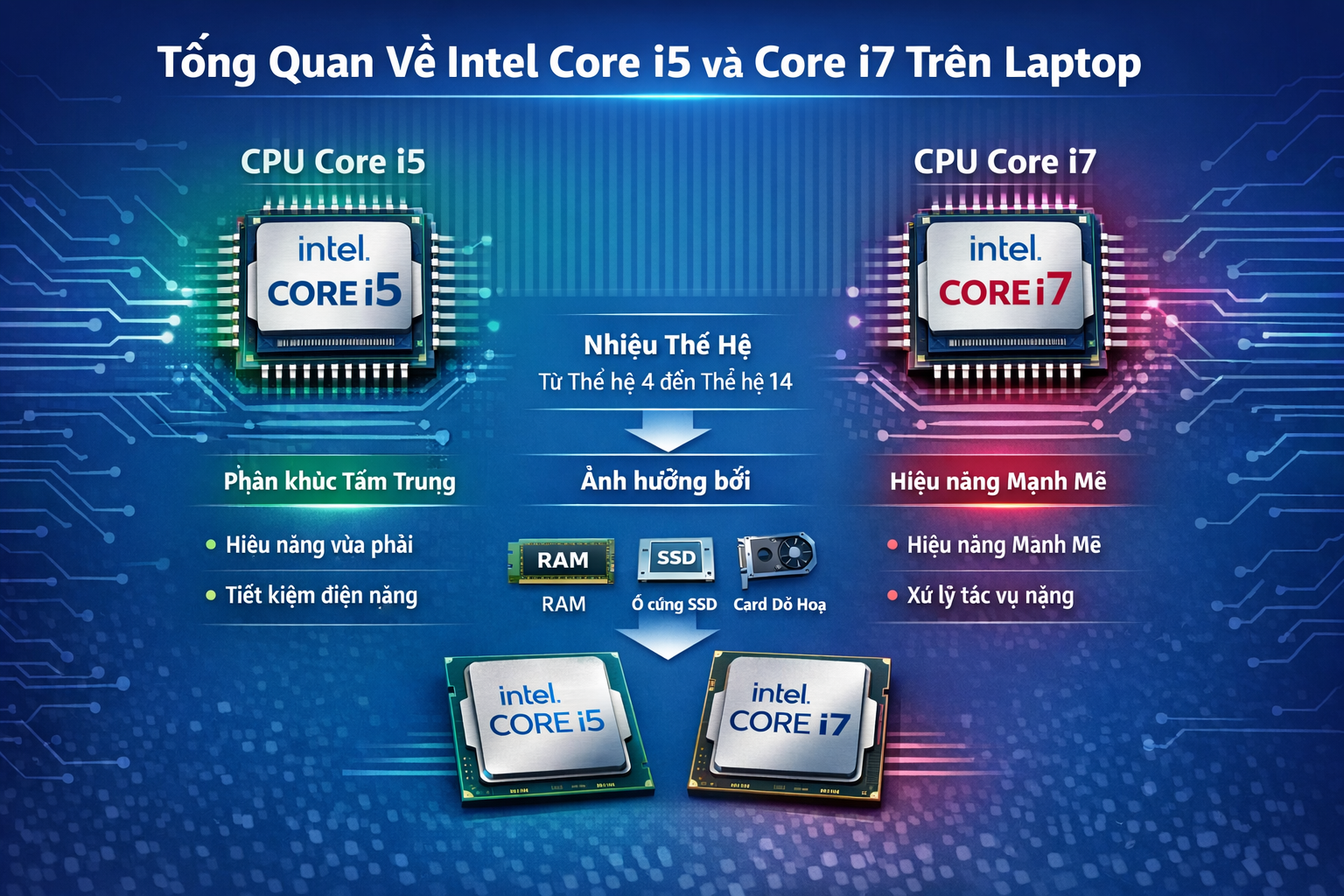 Laptop Core i5 và Core i7 khác nhau thế nào? - Tổng quan về Intel Core i5 và Core i7 trên laptop