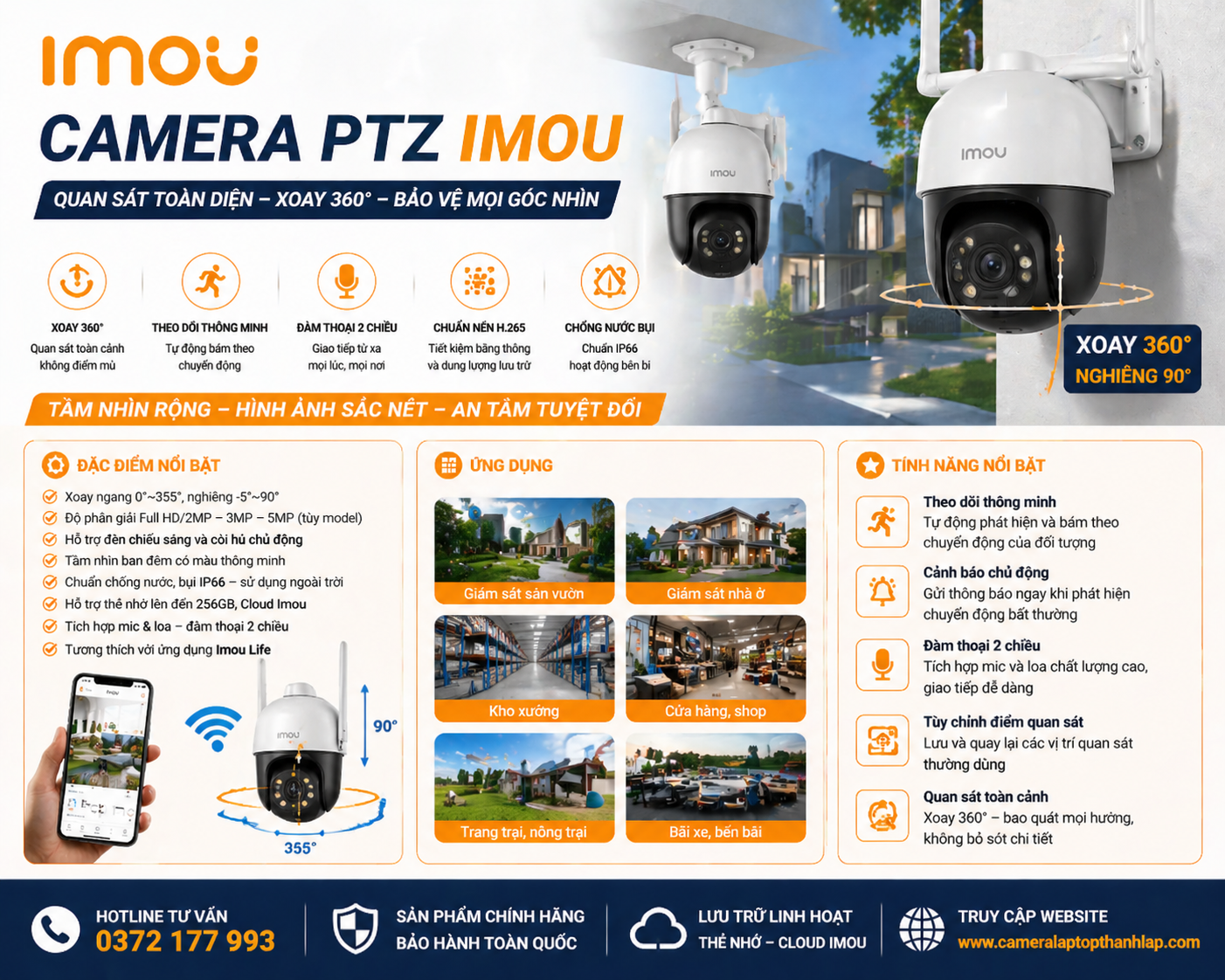 Báo giá Camera Chính Hãng - Camera PTZ Imou