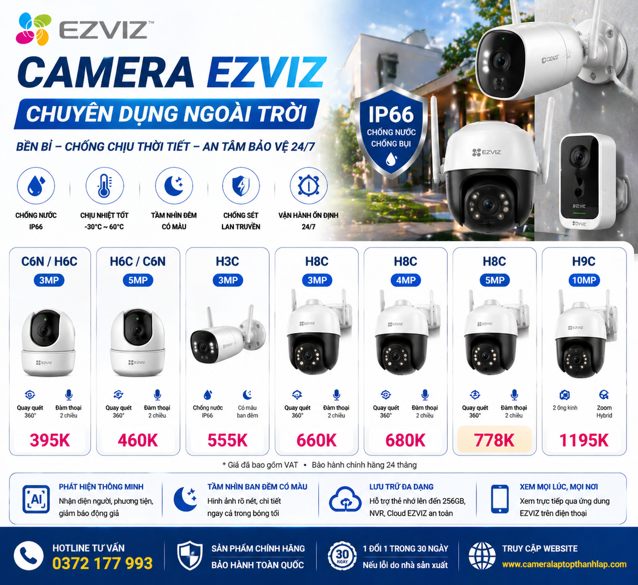 Bảng báo giá camera ezviz - Phân loại chi tiết nhất