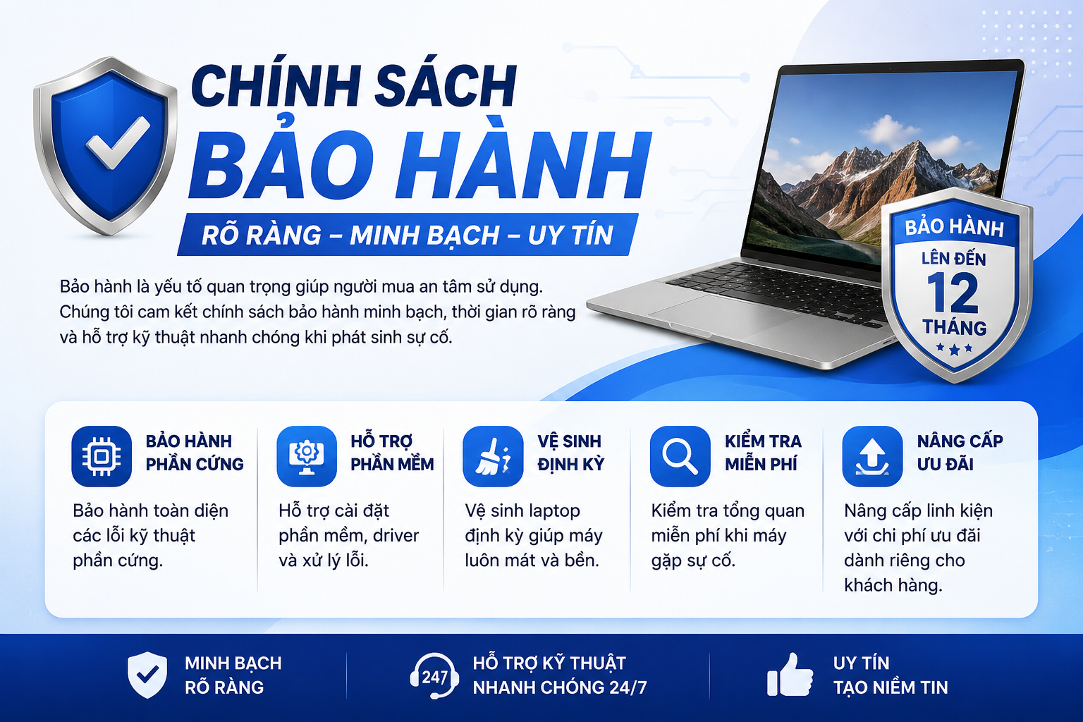 Bán Laptop Uy Tín TPHCM Laptop Chất Lượng, Giá Tốt - Chính sách bảo hành
