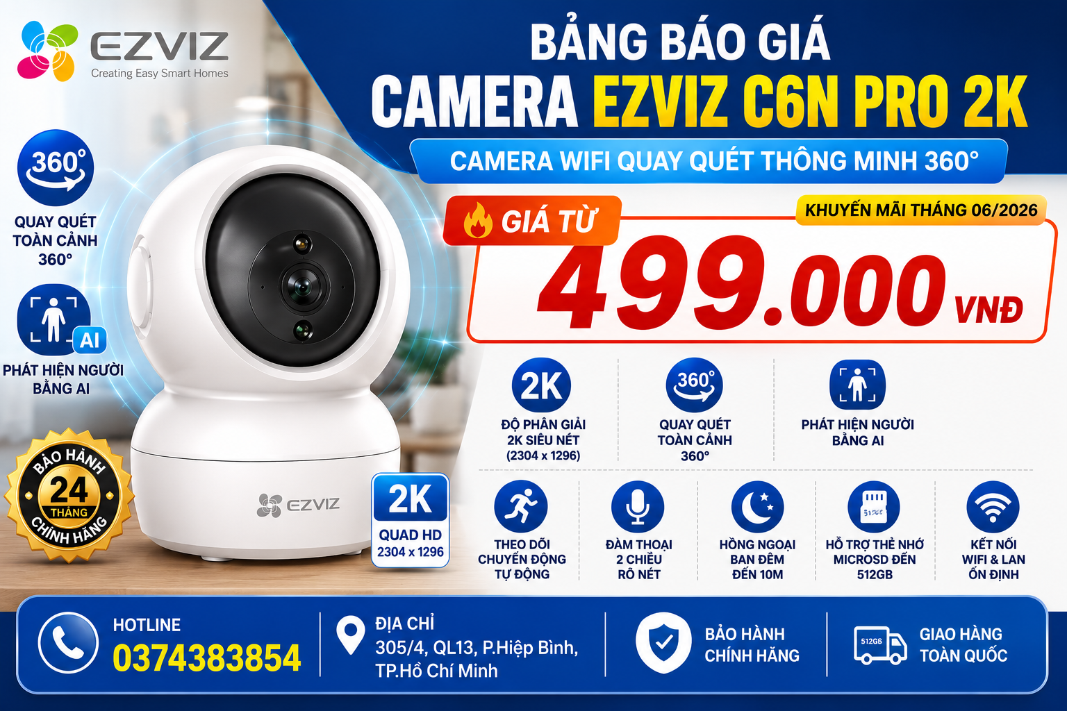 Bảng Báo Giá Camera EZVIZ C6N Pro 2K