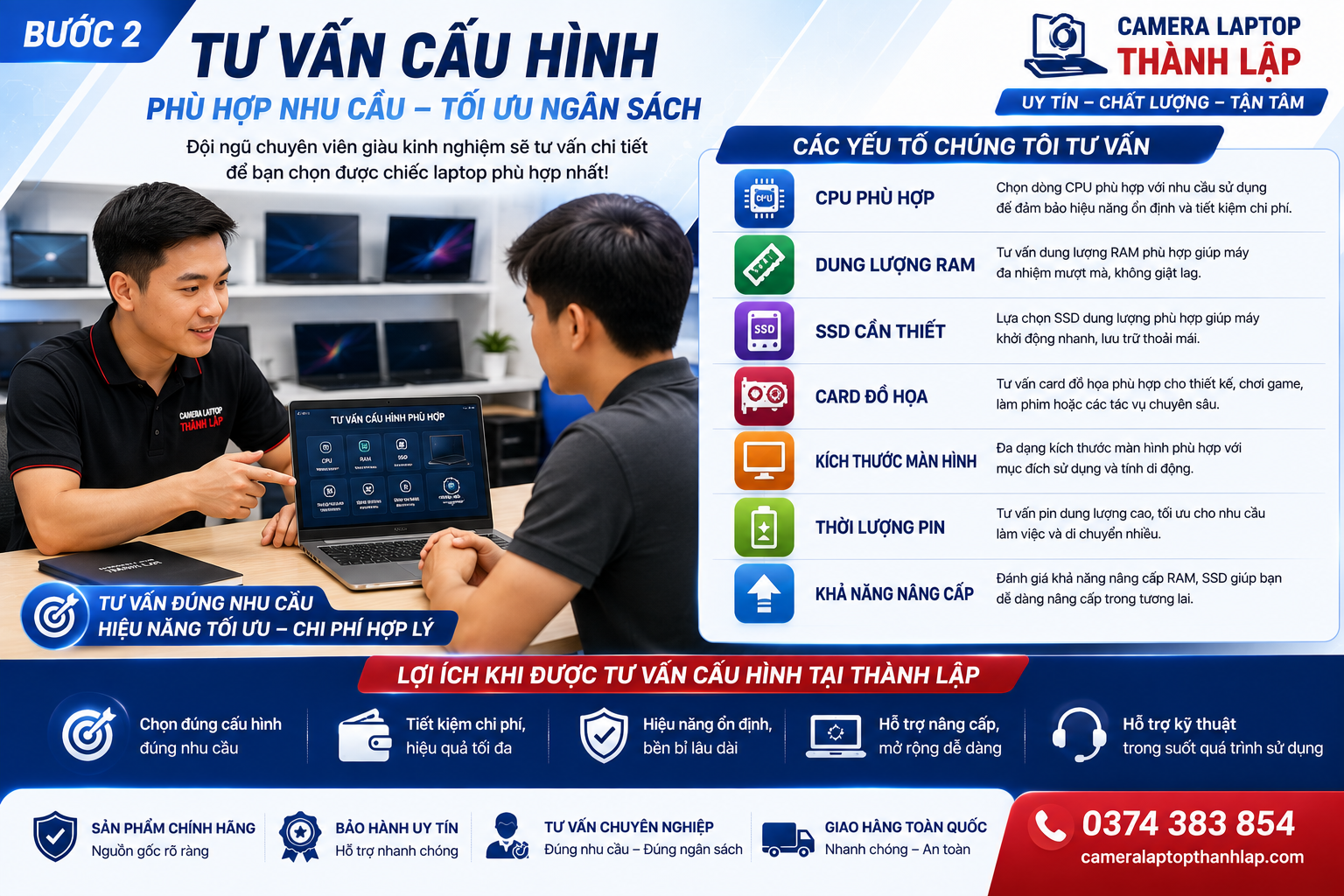 Quy Trình Mua Laptop Tại Camera Laptop Thành Lập - Bán Laptop Uy Tín TPHCM