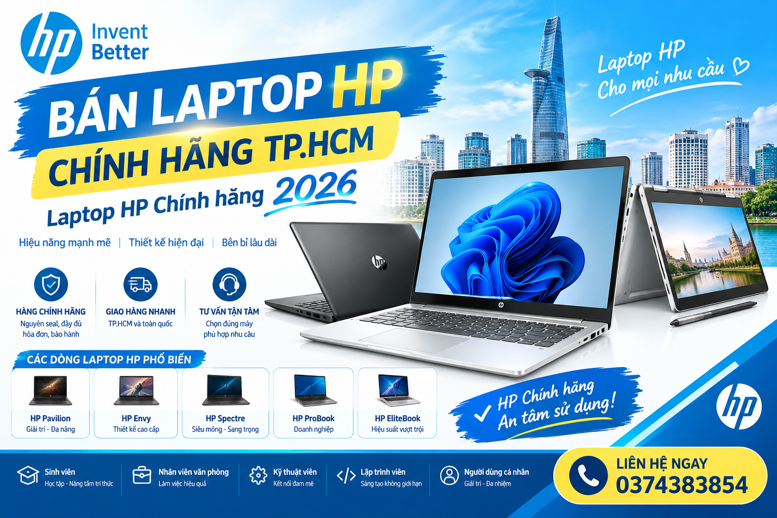 Bán laptop HP chính hãng TP.HCM Laptop HP Chính Hãng 2026