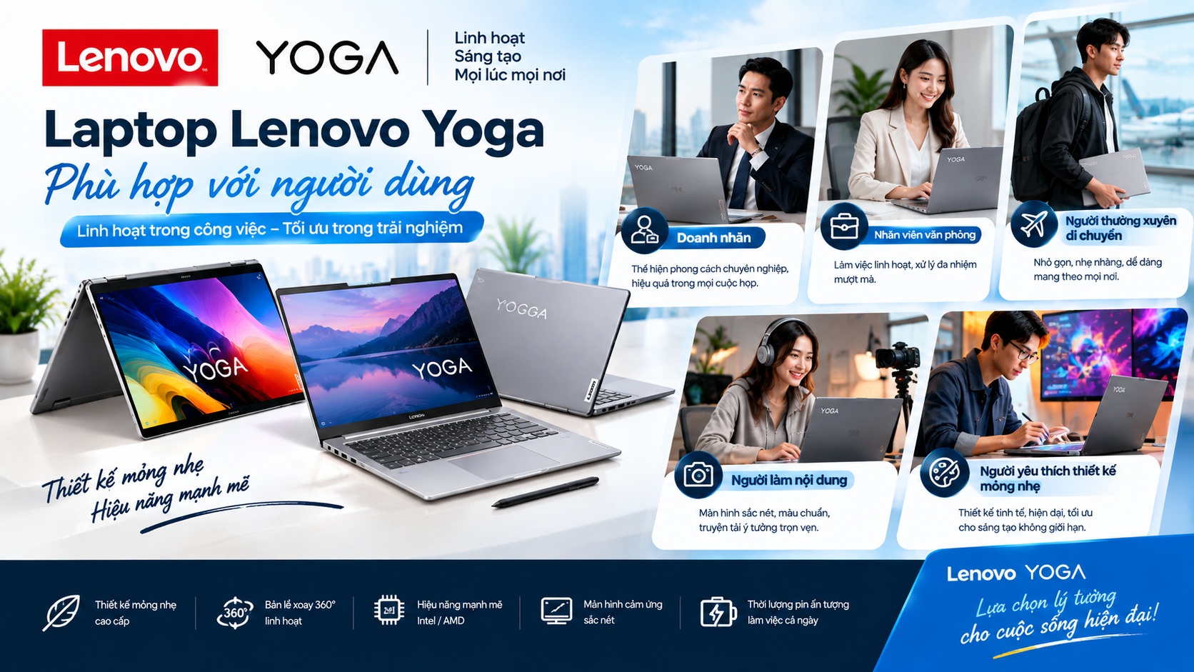 Bán Laptop Lenovo TP.HCM | Laptop Uy Tín Chính Hãng 2026 3 Các dòng Laptop Lenovo phổ biến tại TPHCM - Laptop Yoga