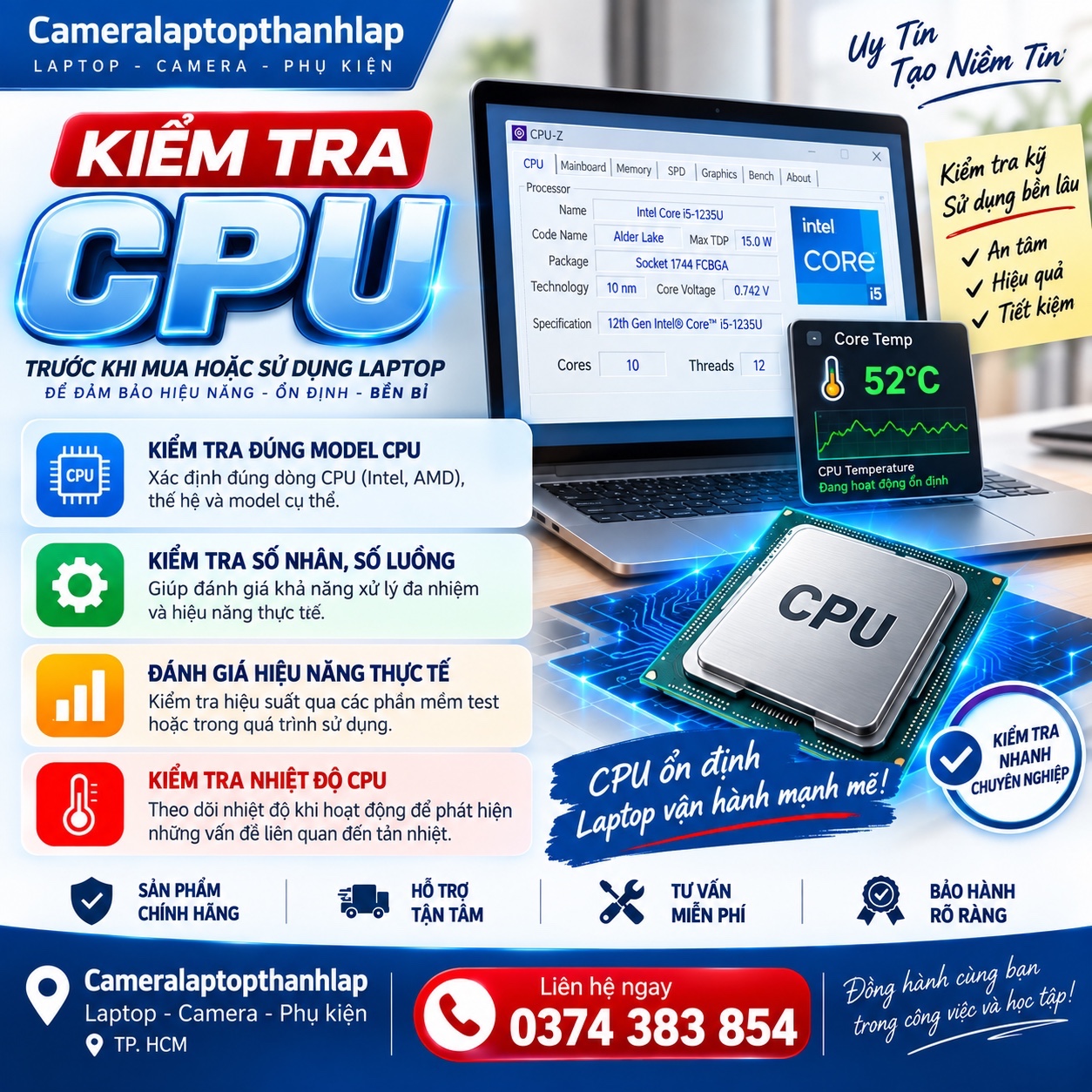 Kiểm tra CPU - Bán Laptop Uy Tín TPHCM