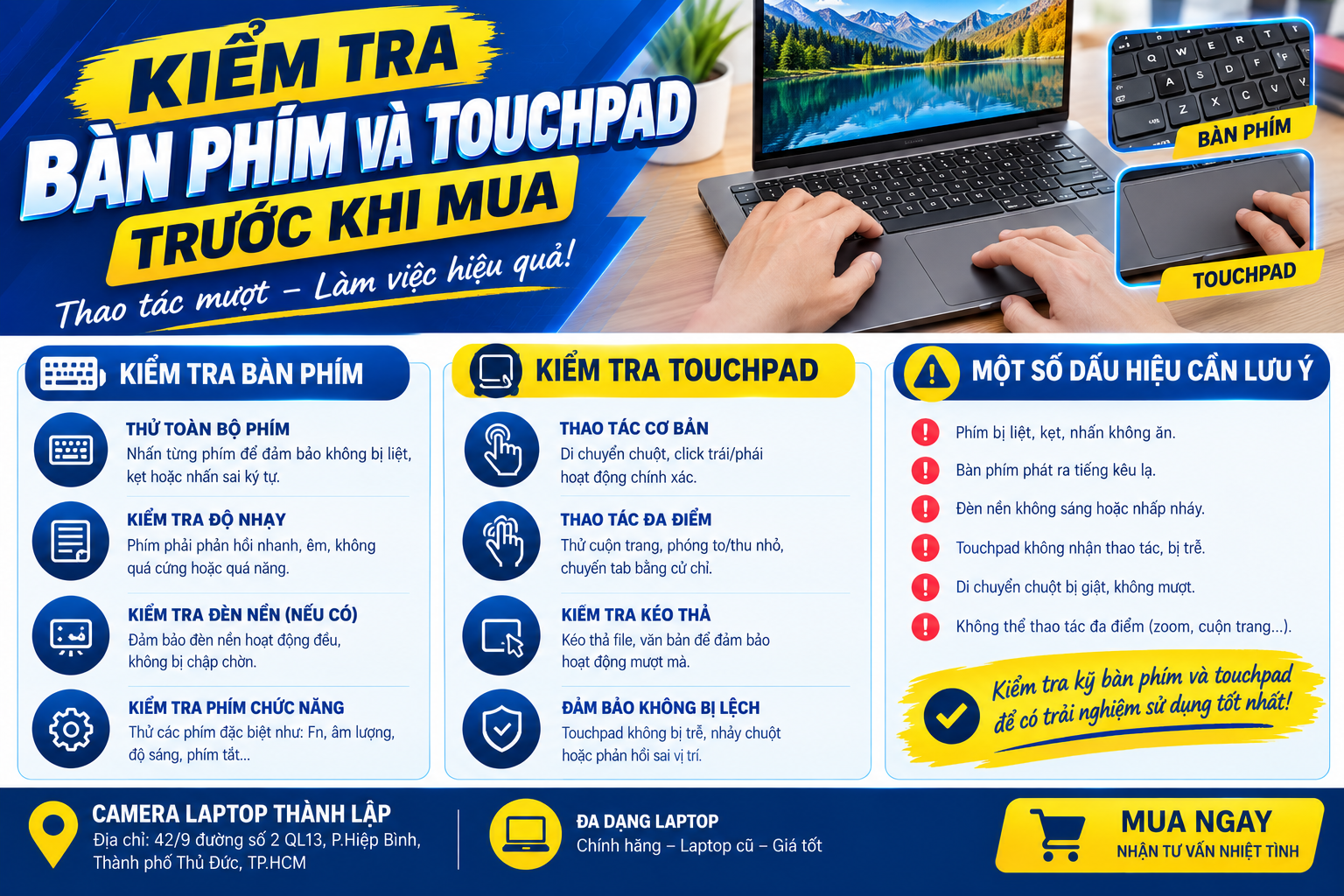 Kiem tra ban phim va touchpad