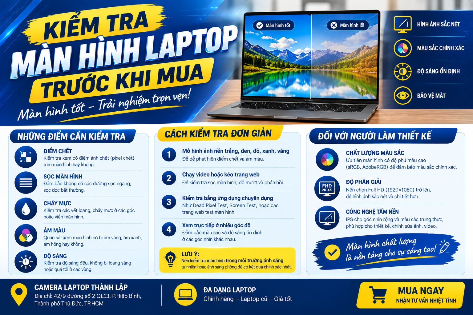 Kiểm tra LCD  - Bán Laptop Uy Tín TPHCM