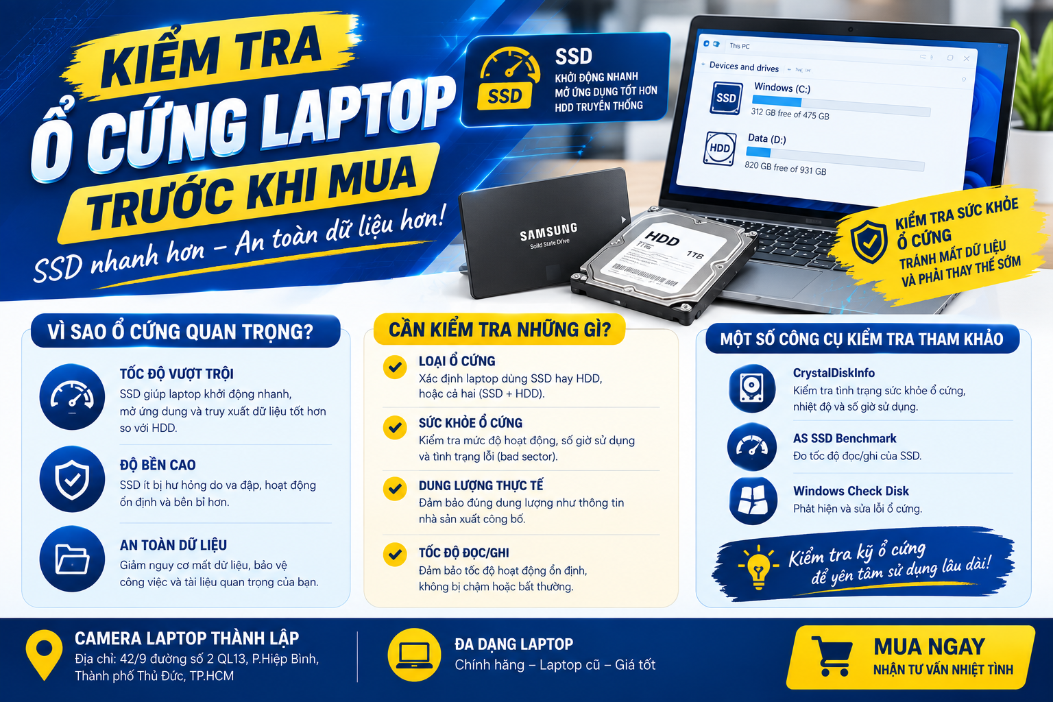 Kiểm tra Ô Cứng  - Bán Laptop Uy Tín TPHCM