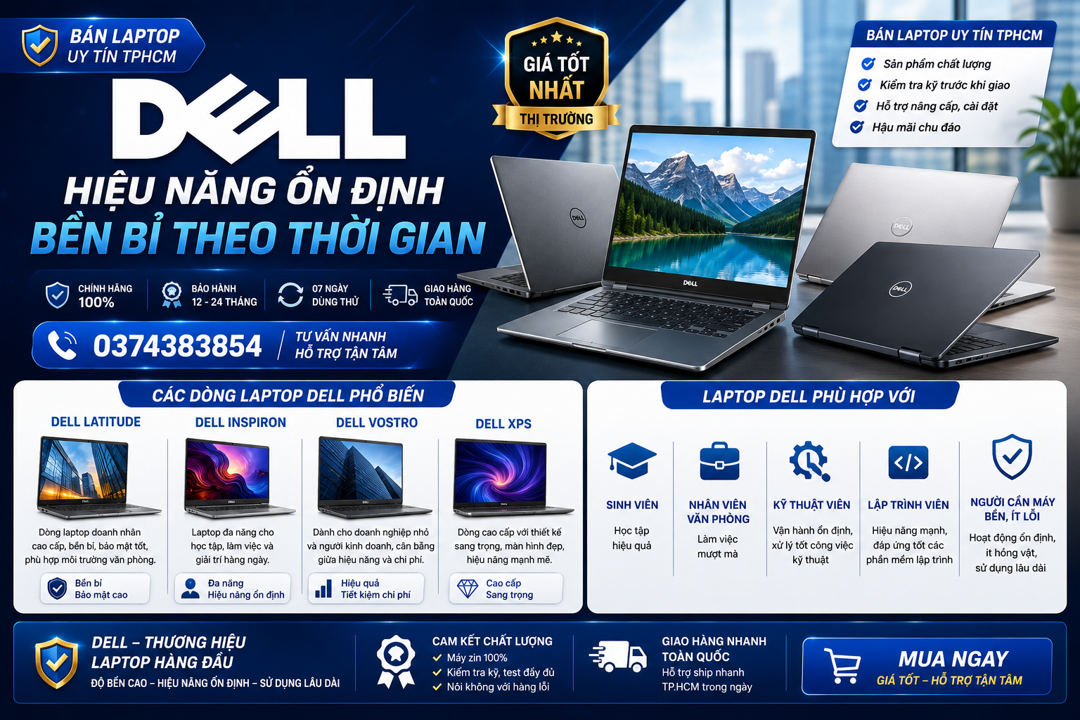 Laptop Dell Chính Hãng – Bền Bỉ, Hiệu Năng Cao