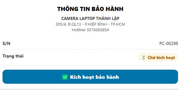 Tra Cứu & Kích Hoạt Bảo Hành Laptop 2026 | Hướng Dẫn Chi Tiết 6 Tra Cứu & Kích Hoạt Bảo Hành Laptop 2026 - Thông tin Kích Hoạt BH