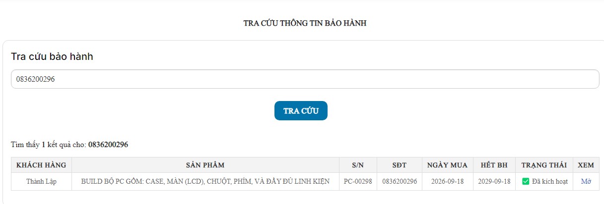 Tra Cứu & Kích Hoạt Bảo Hành Laptop 2026 | Hướng Dẫn Chi Tiết 9 Sau Kich hoat BH