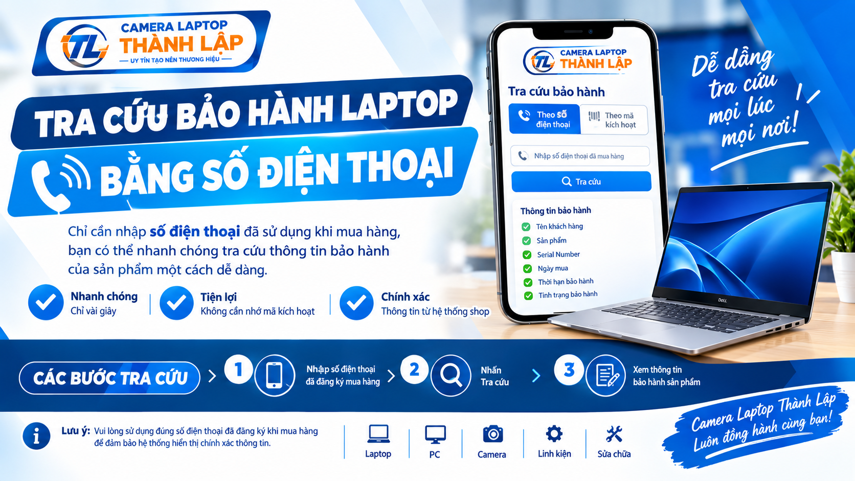 Tra Cứu & Kích Hoạt Bảo Hành Laptop 2026 | Hướng Dẫn Chi Tiết 10 Tra Cứu Bảo Hành Laptop Bằng Số Điện Thoại
