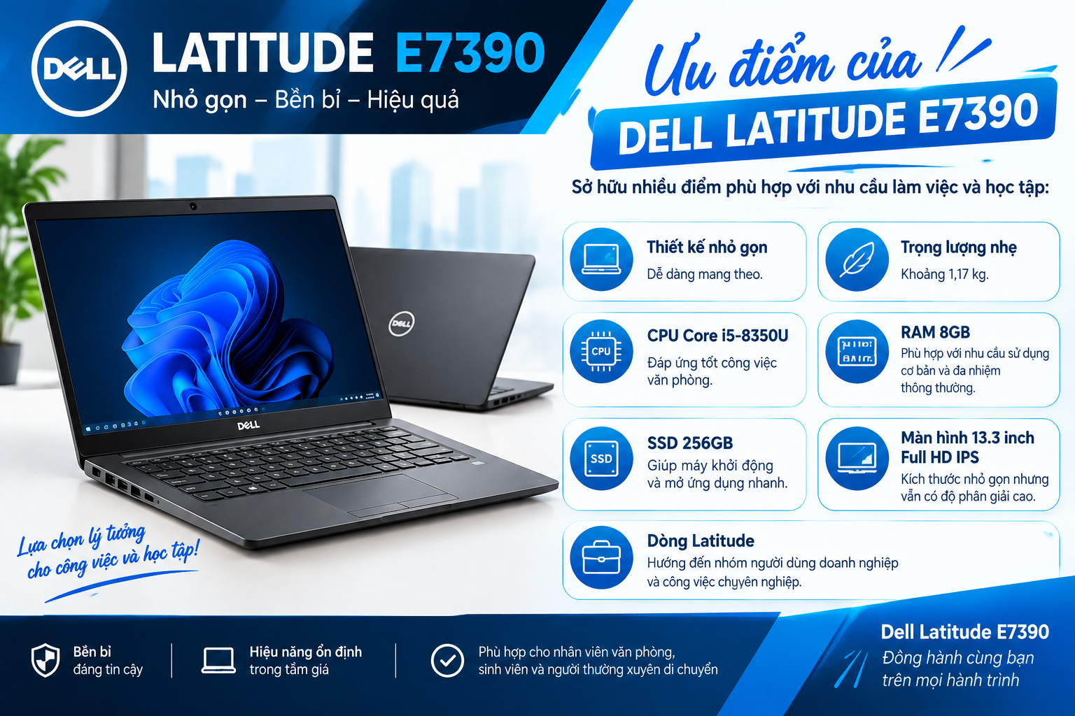Ưu điểm của Dell Latitude E7390