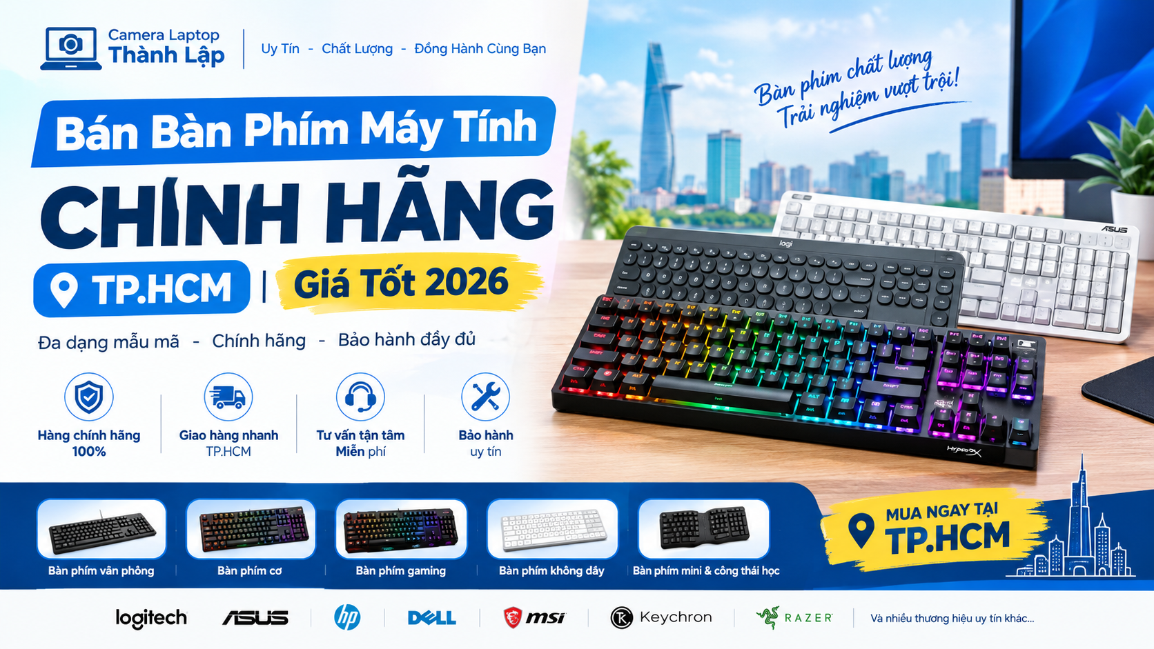 Bán Bàn Phím Máy Tính Chính Hãng TP.HCM | Giá Tốt 2026