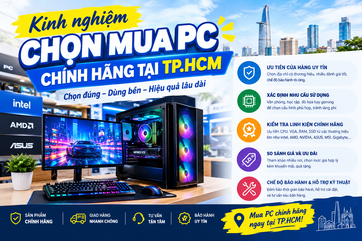 Kinh nghiệm chọn mua PC chính hãng tại TP.HCM