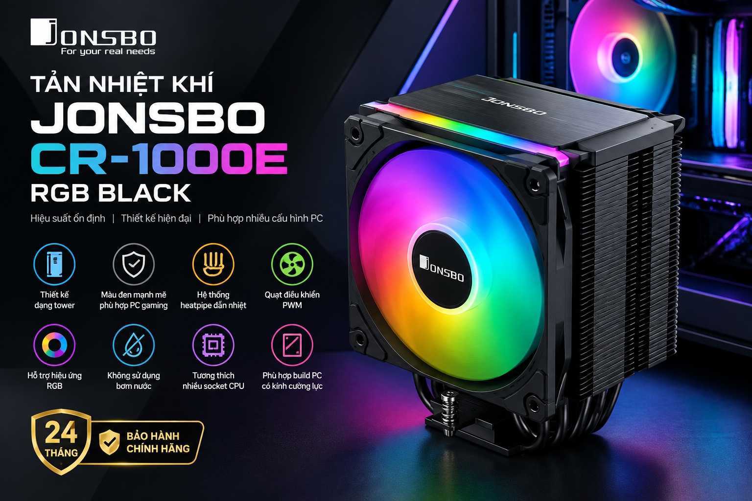 Ưu điểm của Tản nhiệt khí Jonsbo CR-1000E RGB Black